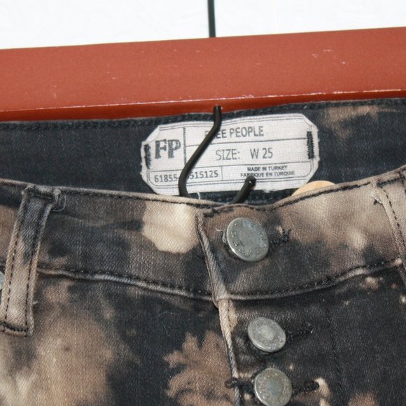 Custom Free People Reverse Tie Dye Button Fly Skinny Jeans 🌵 25 - Picture 6 of 15